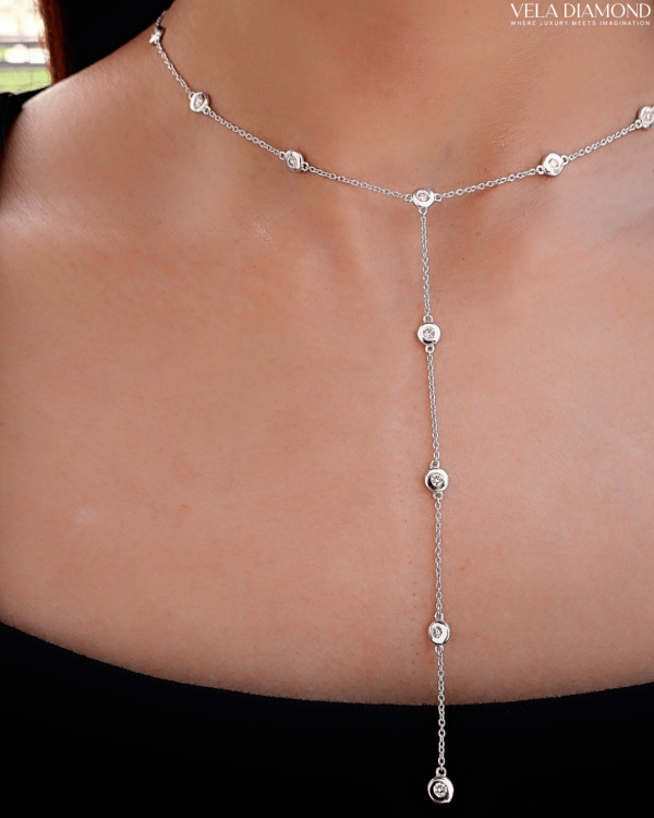 สร้อยคอVela Signature Y Diamond Necklace - Image 4