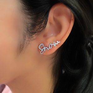 ต่างหูเพชรตัวอักษร (Make to oder)