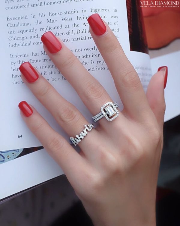 Custom Initial Diamond Ring - Image 4