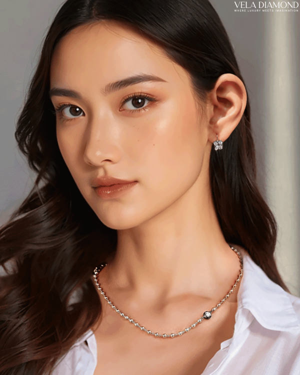 ต่างหูเพชร Vela Noir & Blanc - Image 6