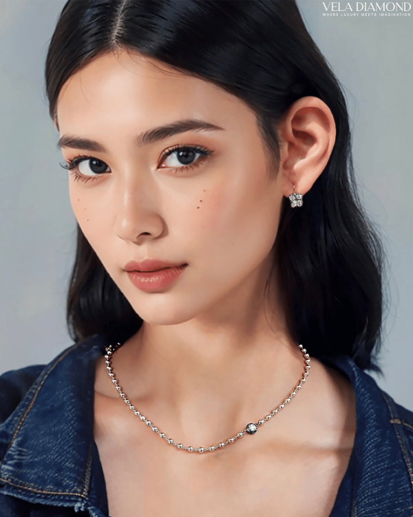 สร้อยคอ  Vela Yellow Gold & Black Rhodium Necklace - Image 6