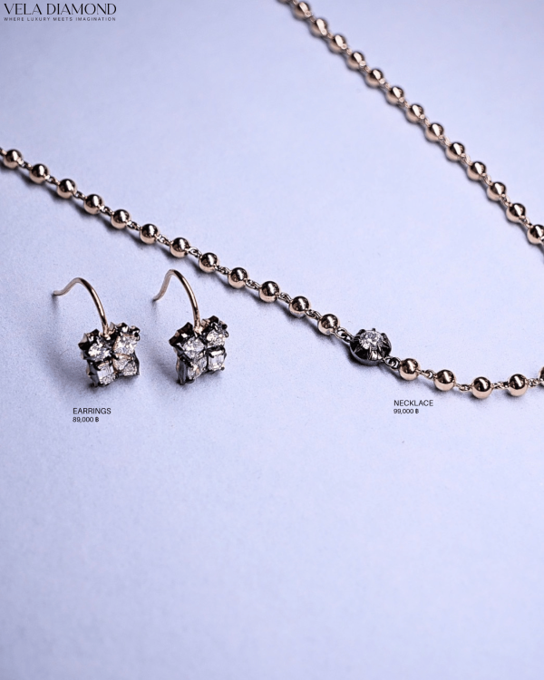 สร้อยคอ  Vela Yellow Gold & Black Rhodium Necklace - Image 3