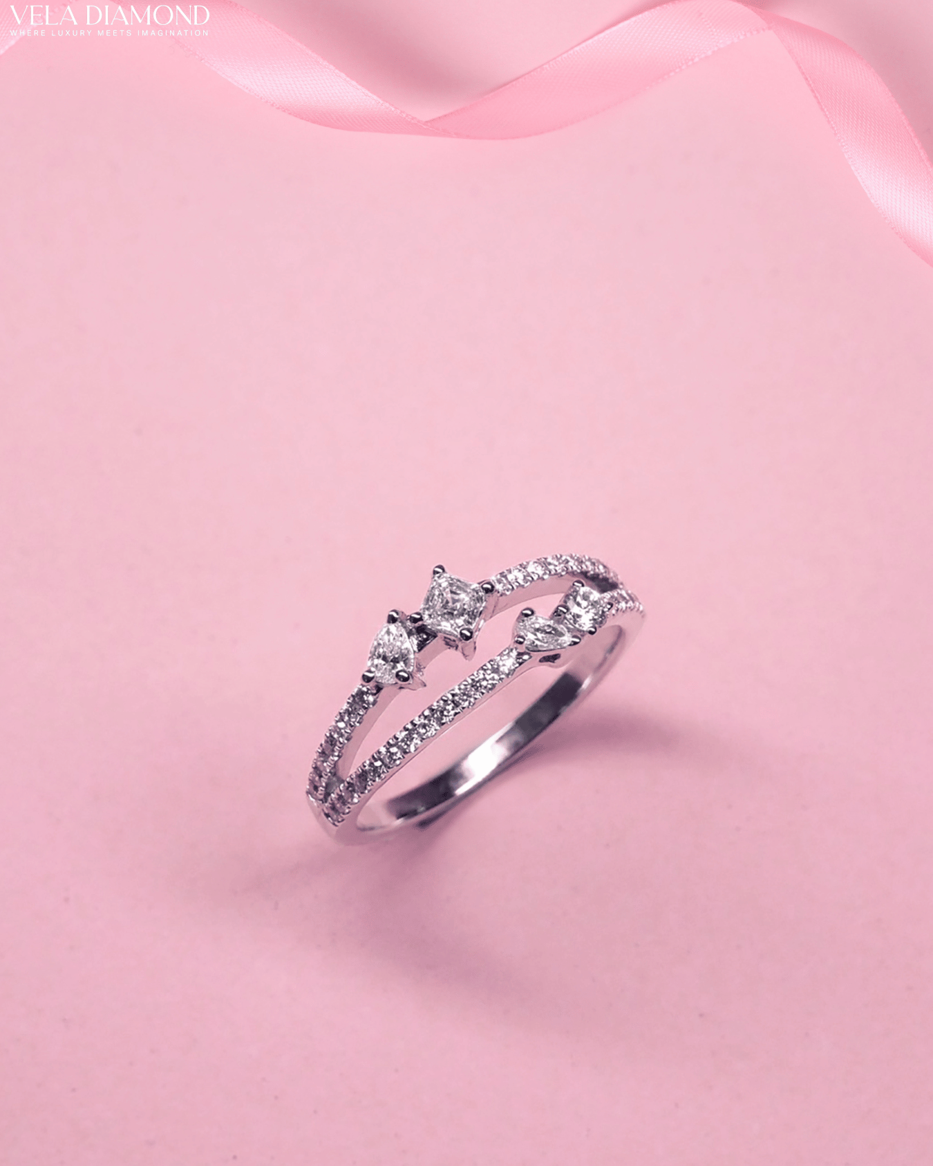 แหวน Asscher & Pear Diamond Ring