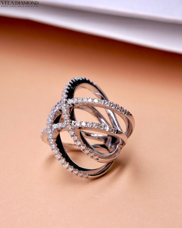 Vela Double Cross Diamond Ring - Image 4