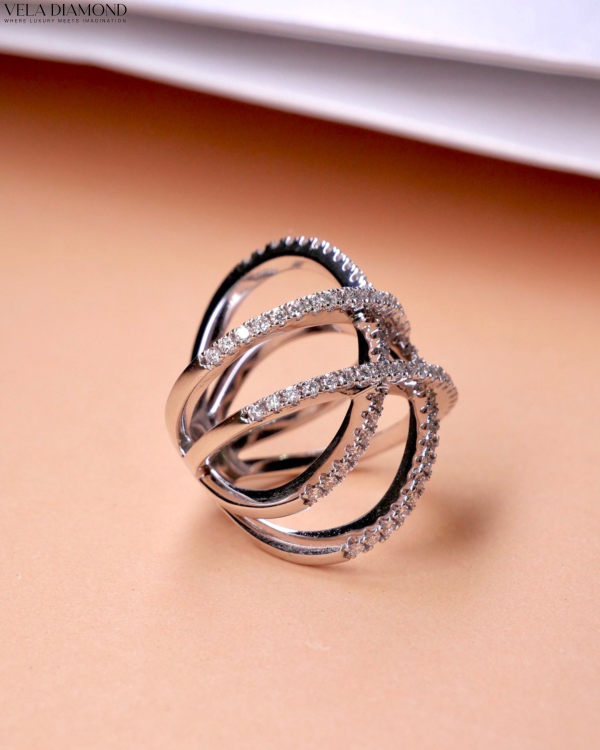 Vela Double Cross Diamond Ring - Image 5