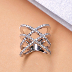 Vela Double Cross Diamond Ring