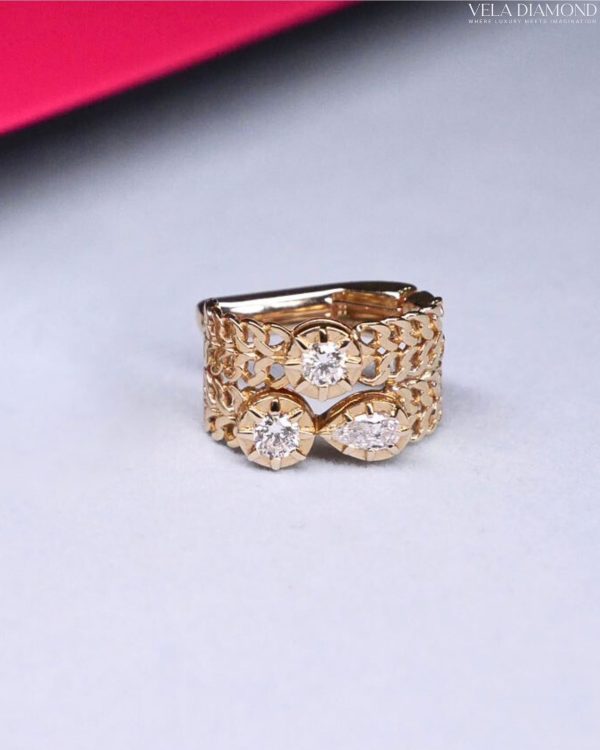 Golden Filigree Diamond Earcuff - Image 5