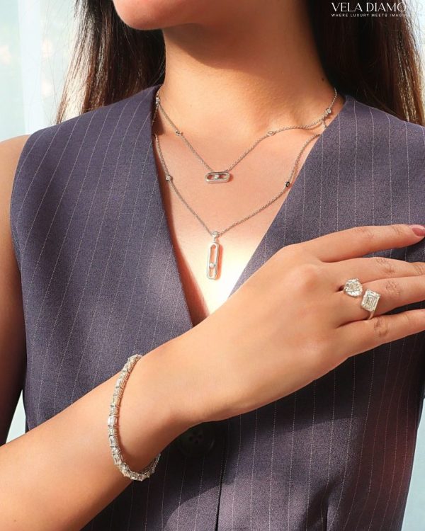 สร้อยคอจี้เพชร Vela Radiant Layers Necklace - Image 4