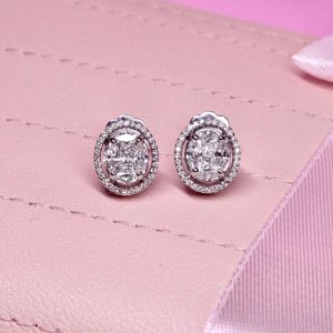 ต่างหูเพชร Vela Illusion Oval (Made to Order)