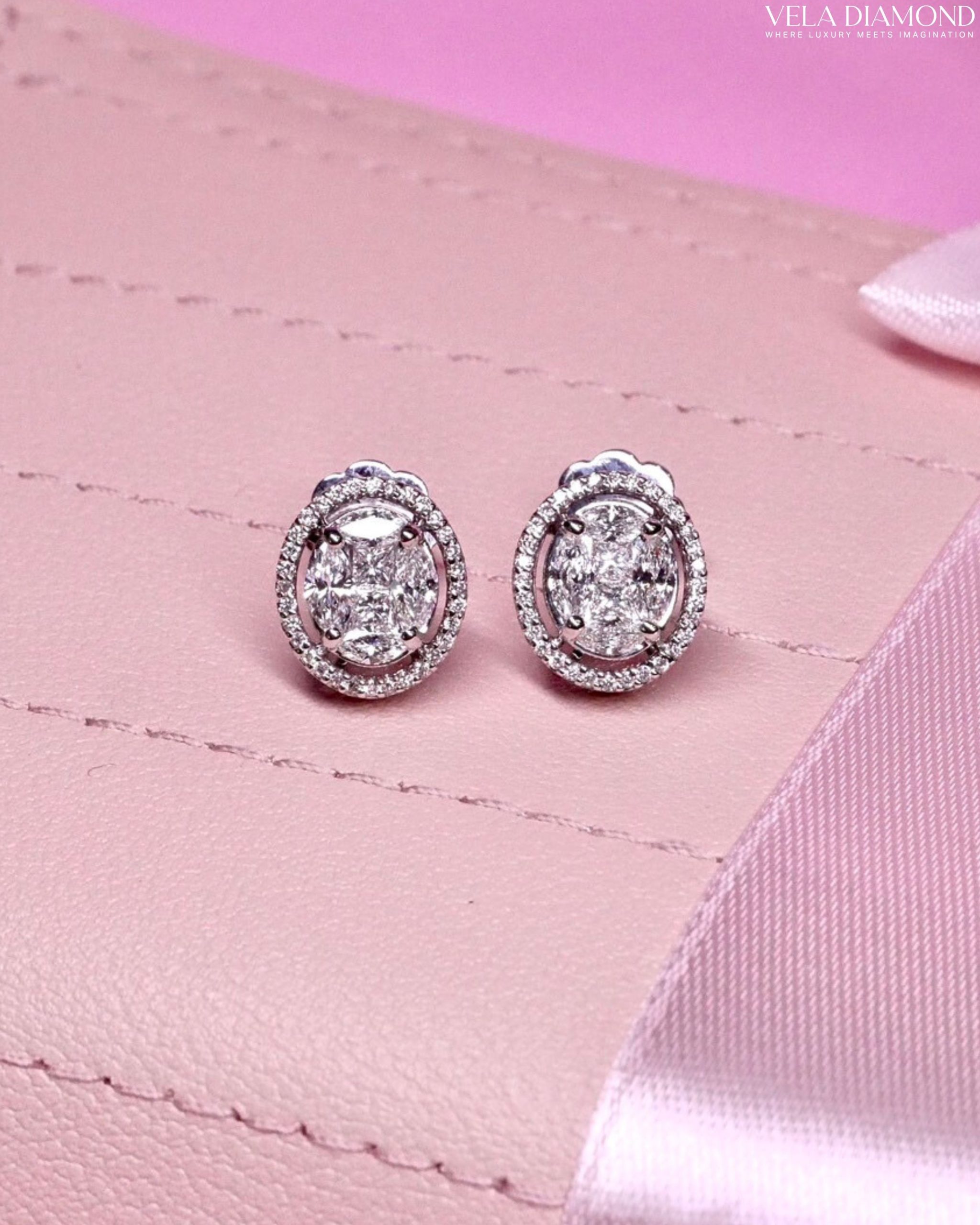 ต่างหูเพชร Vela Illusion Oval (Made to Order)