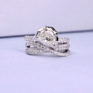 The Art of Diamond Cut  —  Half Moon Diamond Earcuff
