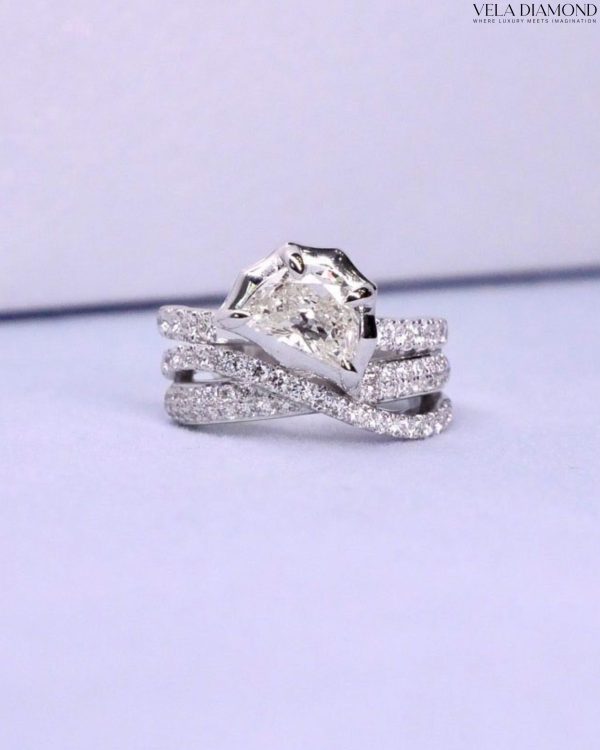 The Art of Diamond Cut  —  Half Moon Diamond Earcuff