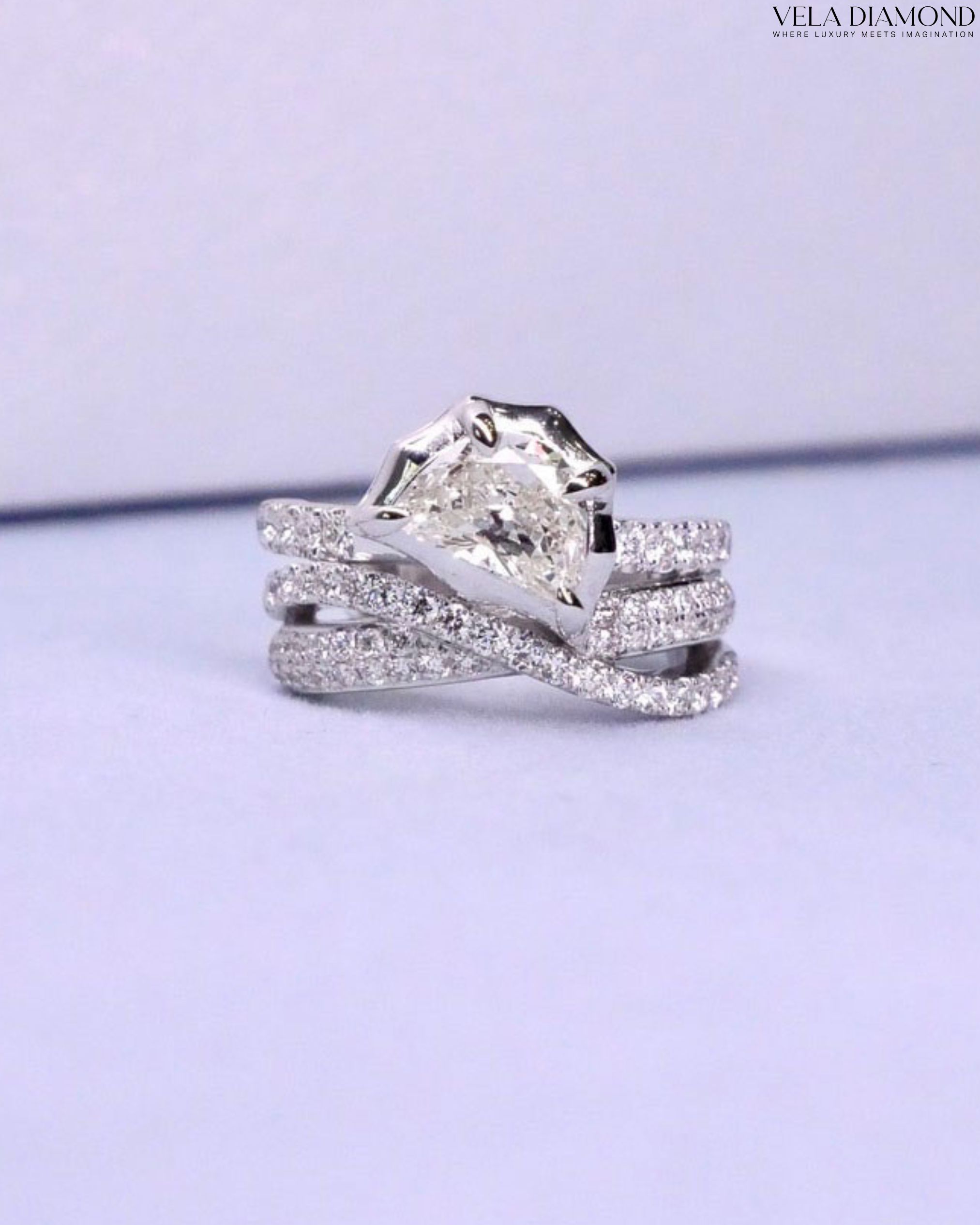 The Art of Diamond Cut  —  Half Moon Diamond Earcuff