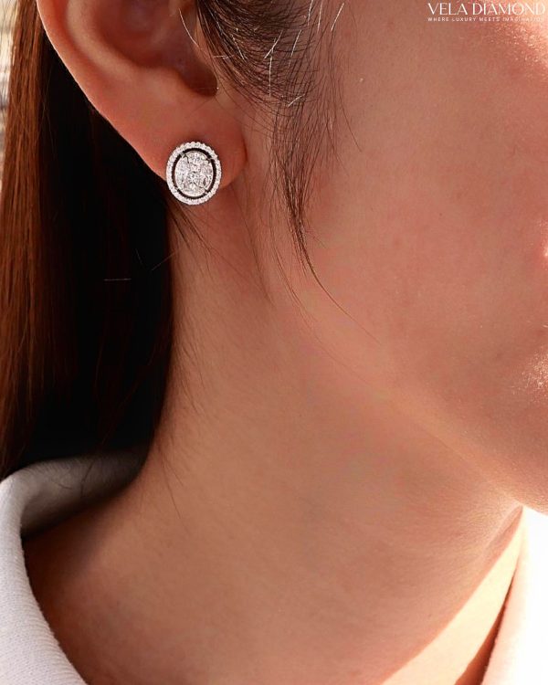 ต่างหูเพชร Vela Illusion Oval (Made to Order) - Image 3