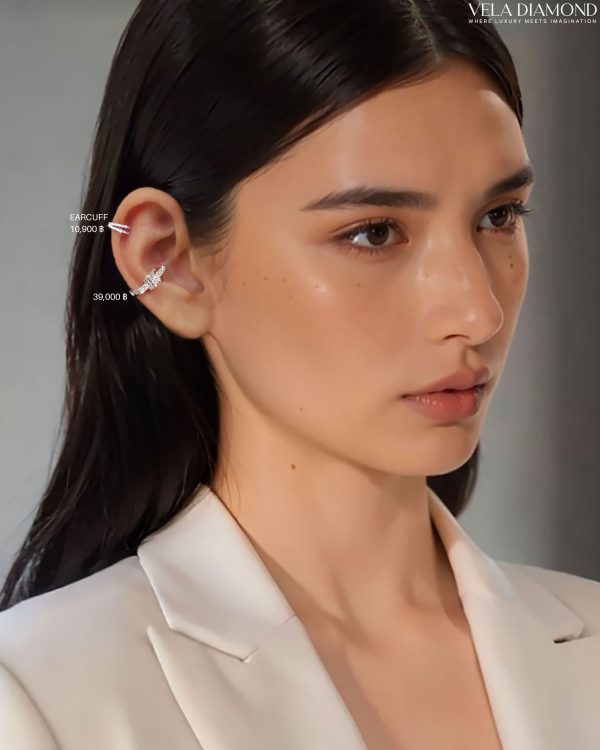 Minimal Glow Vela Diamond Earcuff - Image 2
