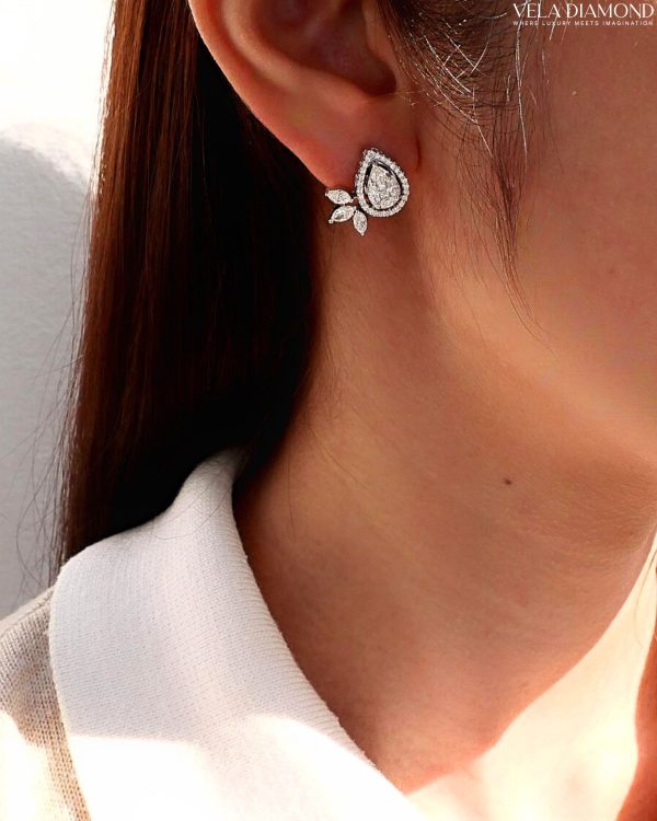 ต่างหูเพชร Vela Illusion Pear (Made to Order) - Image 2