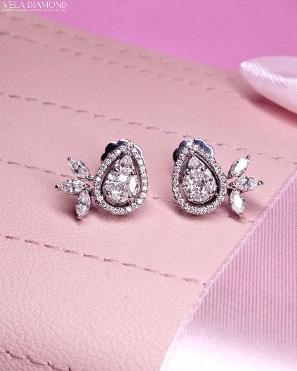 ต่างหูเพชร Vela Illusion Pear (Made to Order)