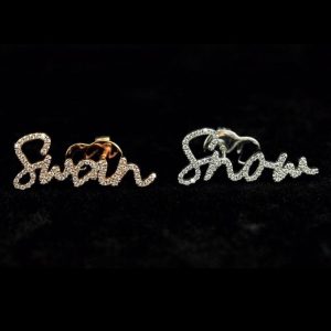 Custom Initial Diamond Earrings