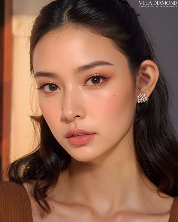 ต่างหูเพชร Vela Layered Elegance - Image 3