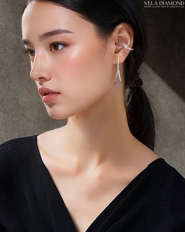 ต่างหูเพชร Vela Minimal Twist - Image 3