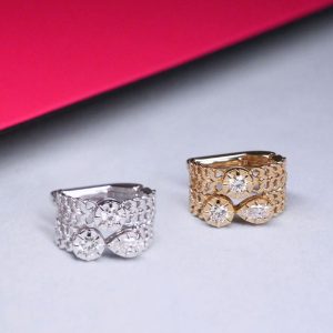 Golden Filigree Diamond Earcuff