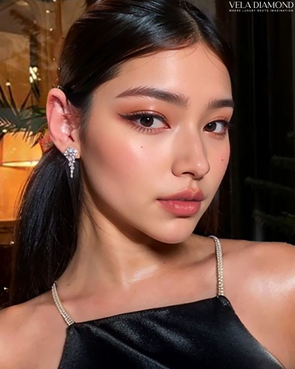ต่างหูเพชร Vela Diamond Cascade Earrings - Image 3