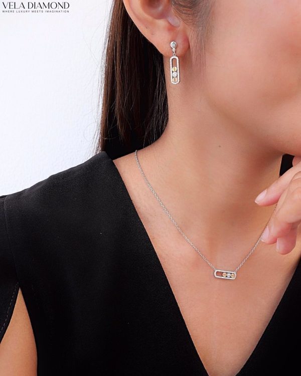 ต่างหูเพชร Vela Twist Diamond Earrings - Image 4