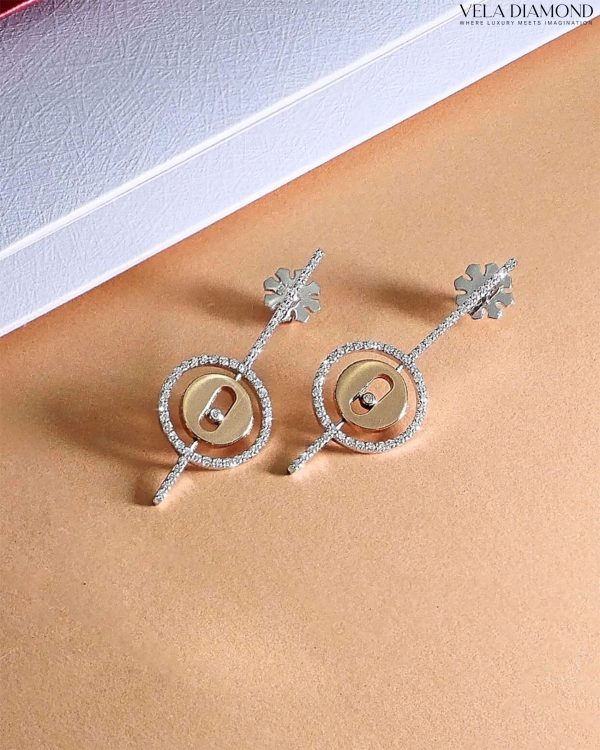 ต่างหูเพชร Vela Radiant Circle Drop