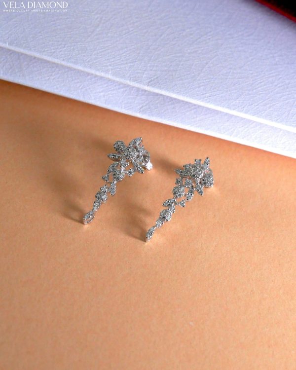 ต่างหูเพชร Vela Diamond Cascade Earrings - Image 5