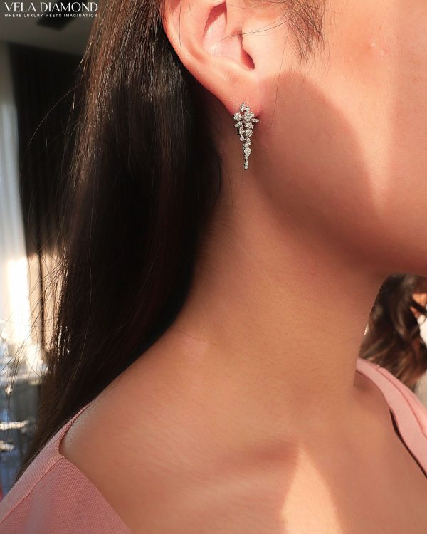ต่างหูเพชร Vela Diamond Cascade Earrings - Image 4