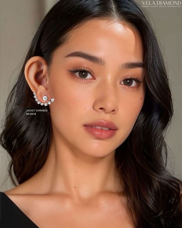 Vela Diamond Jacket Earrings - Image 2