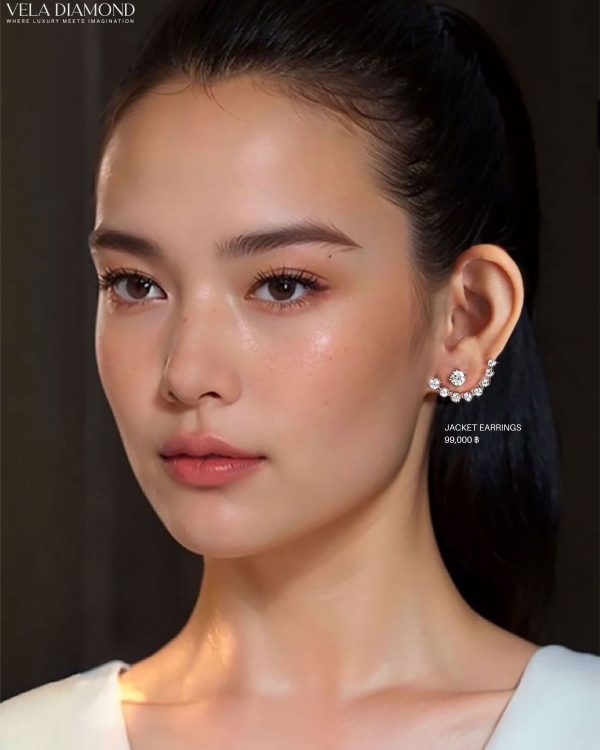 Vela Diamond Jacket Earrings - Image 3