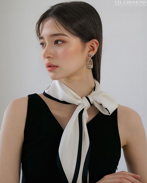 ต่างหูVela Trésor Moderne (Black Pearl&Diamond) - Image 3