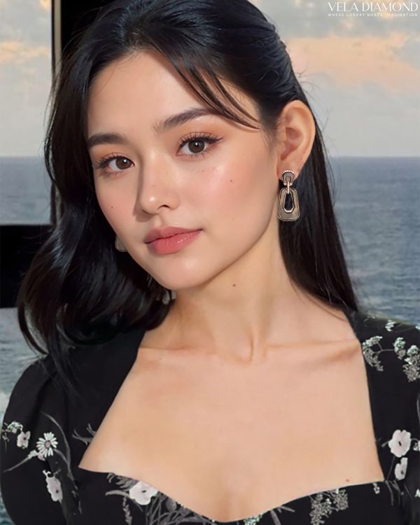 ต่างหูVela Trésor Moderne (Black Pearl&Diamond) - Image 2