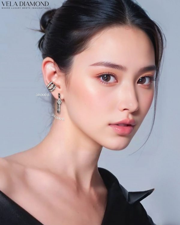 ต่างหู Vela Black Rhodium Brilliance - Image 3