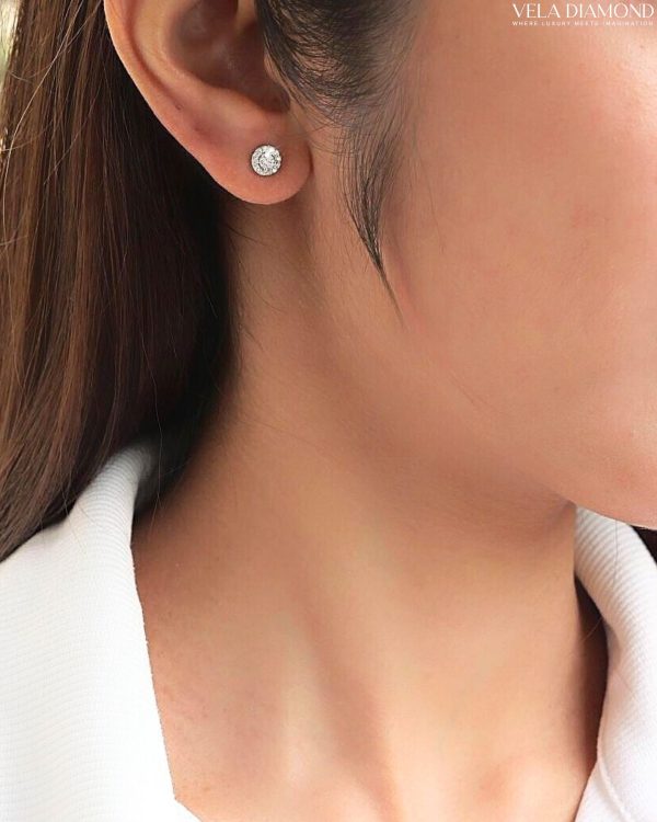 Vela Stud+Marquise Back Earrings (Made to Order) - Image 3