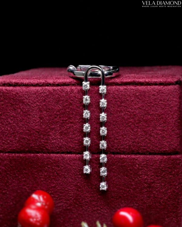 Double Draped Diamond Earcuff