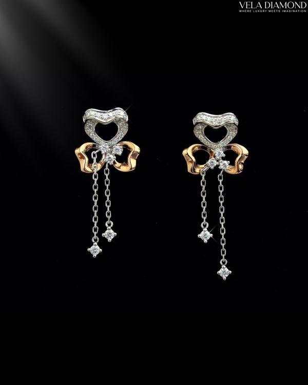 ต่างหูเพชร Rosé Drop Sparkle Earrings