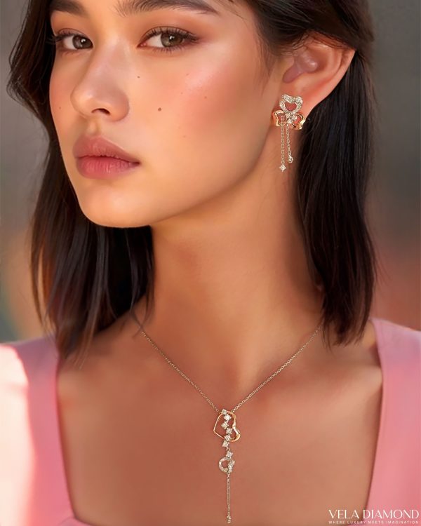 สร้อยคอจี้เพชร Rosé Drop Sparkle Pendant - Image 3