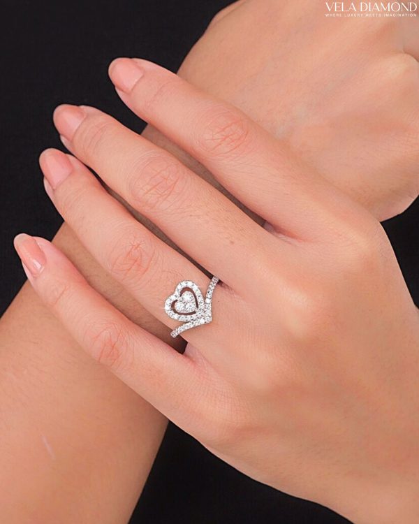แหวนเพชร Vivid Heart Halo - Image 2