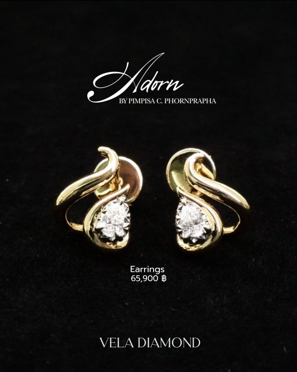 ต่างหูเพชร Adorn Pear Diamond Stud Earrings — Adorn Collection