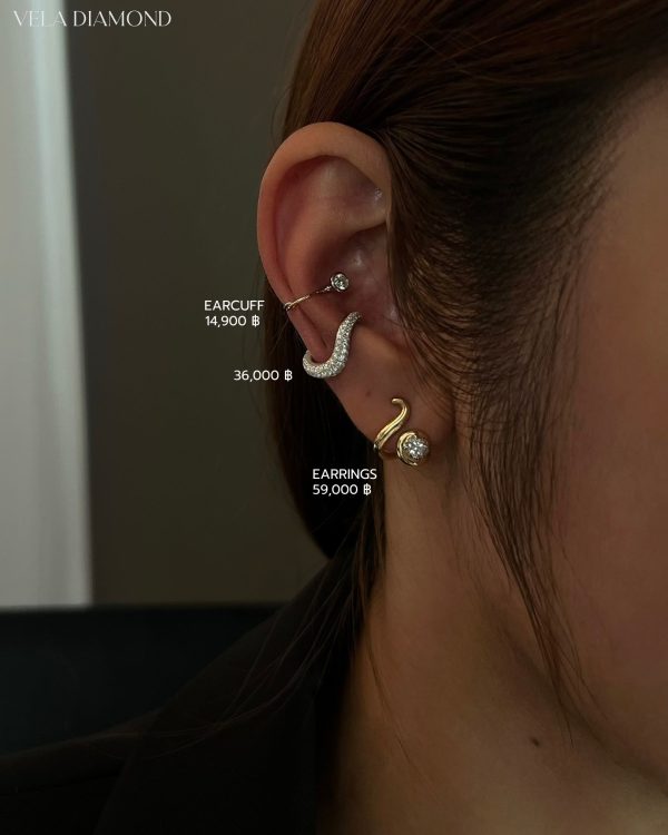 ต่างหูเพชร Adorn Round Diamond Stud Earrings — Adorn Collection - Image 5
