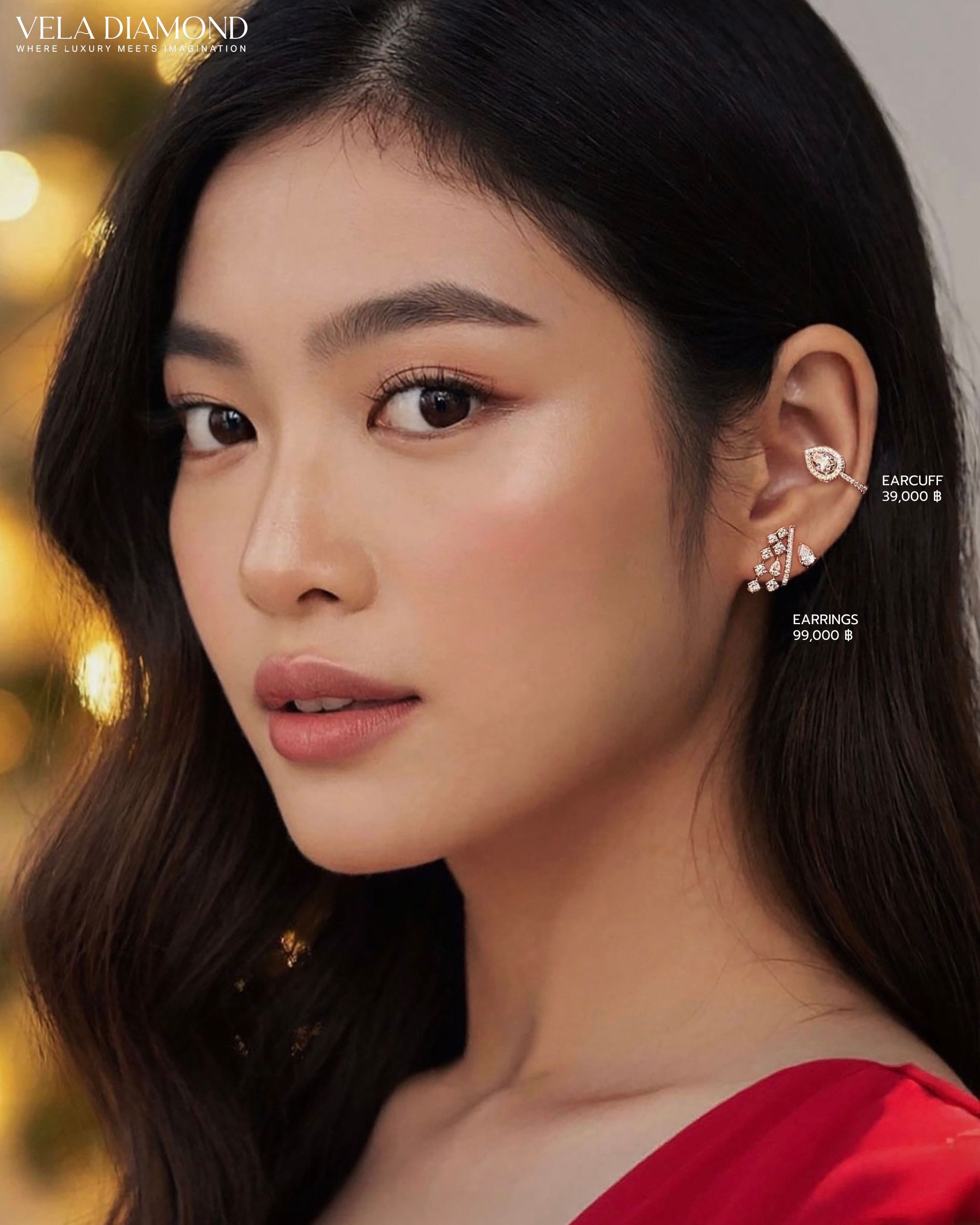 Vela Pear Diamond Earcuff - Image 2