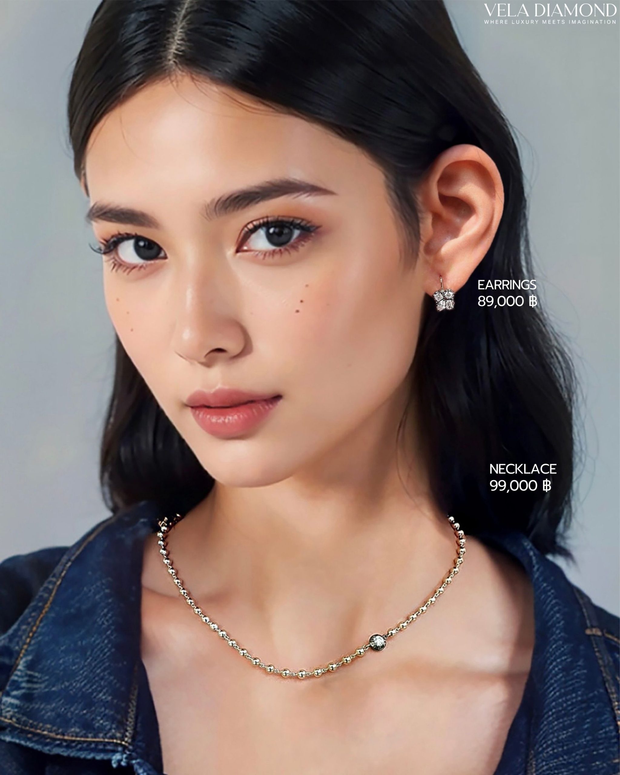 สร้อยคอ Vela Yellow Gold & Black Rhodium Necklace — Casual Look