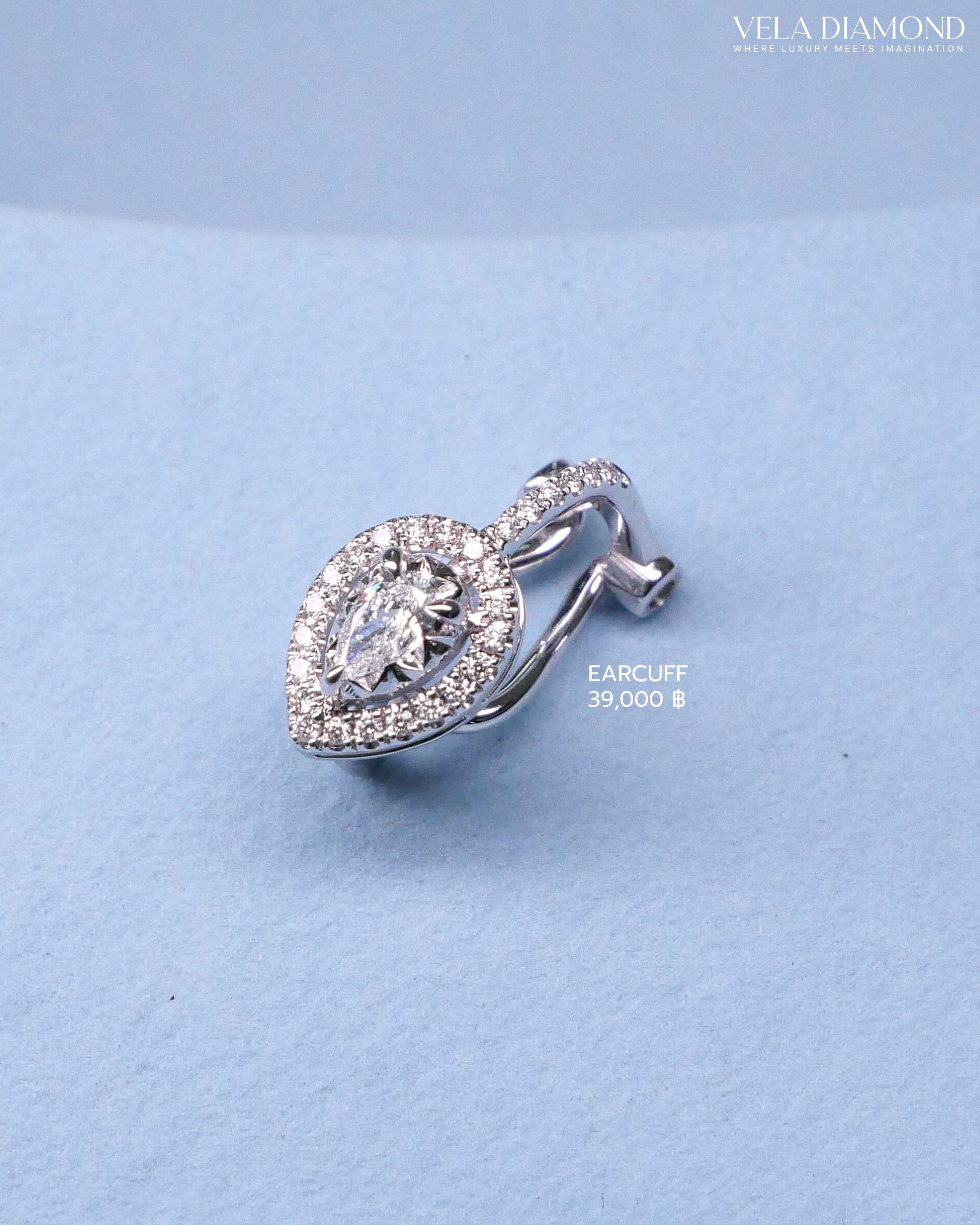 Vela Pear Diamond Earcuff - Image 5