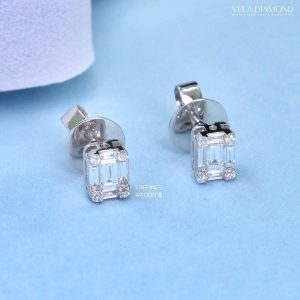 ต่างหู Vela Illusion Emerald Diamond Earrings