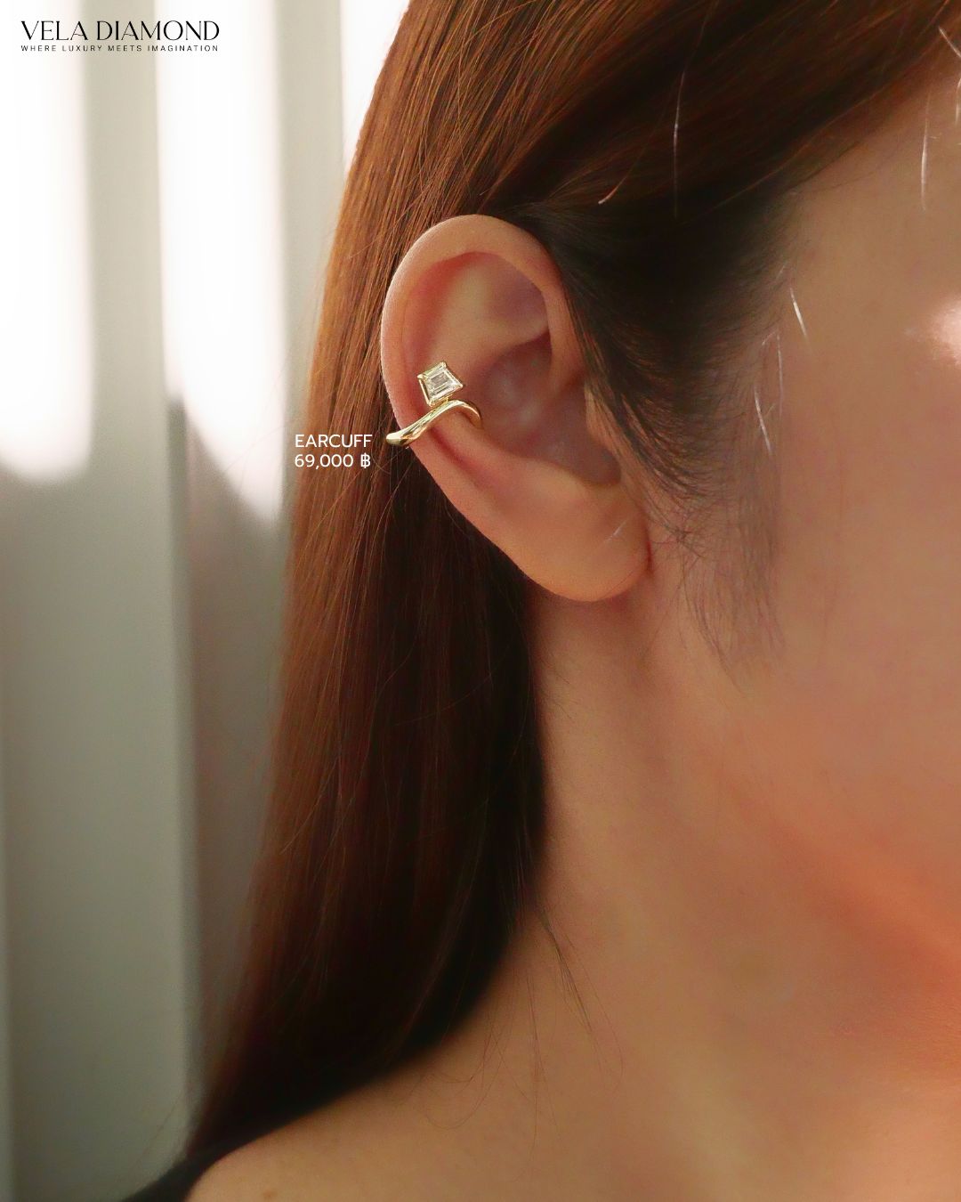 Diamond Trapezoid Curve Earcuff - Image 5
