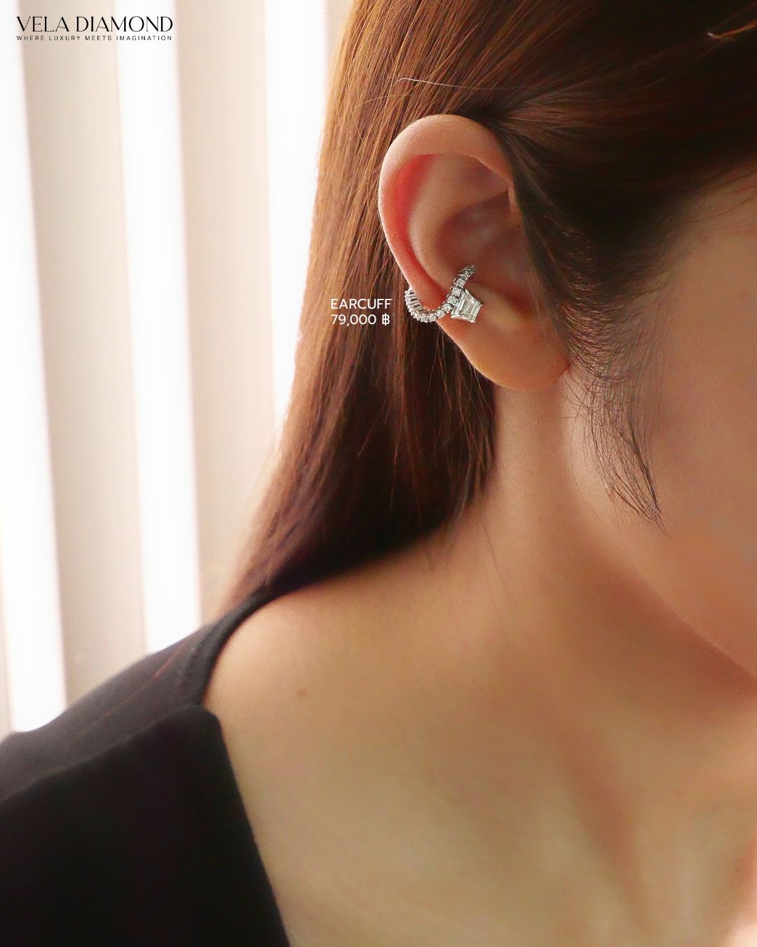 Diamond Trapezoid Curve Earcuff - Image 3